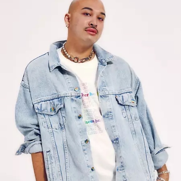 Levi’s jean jacket rainbow!! - Picture 3 of 6